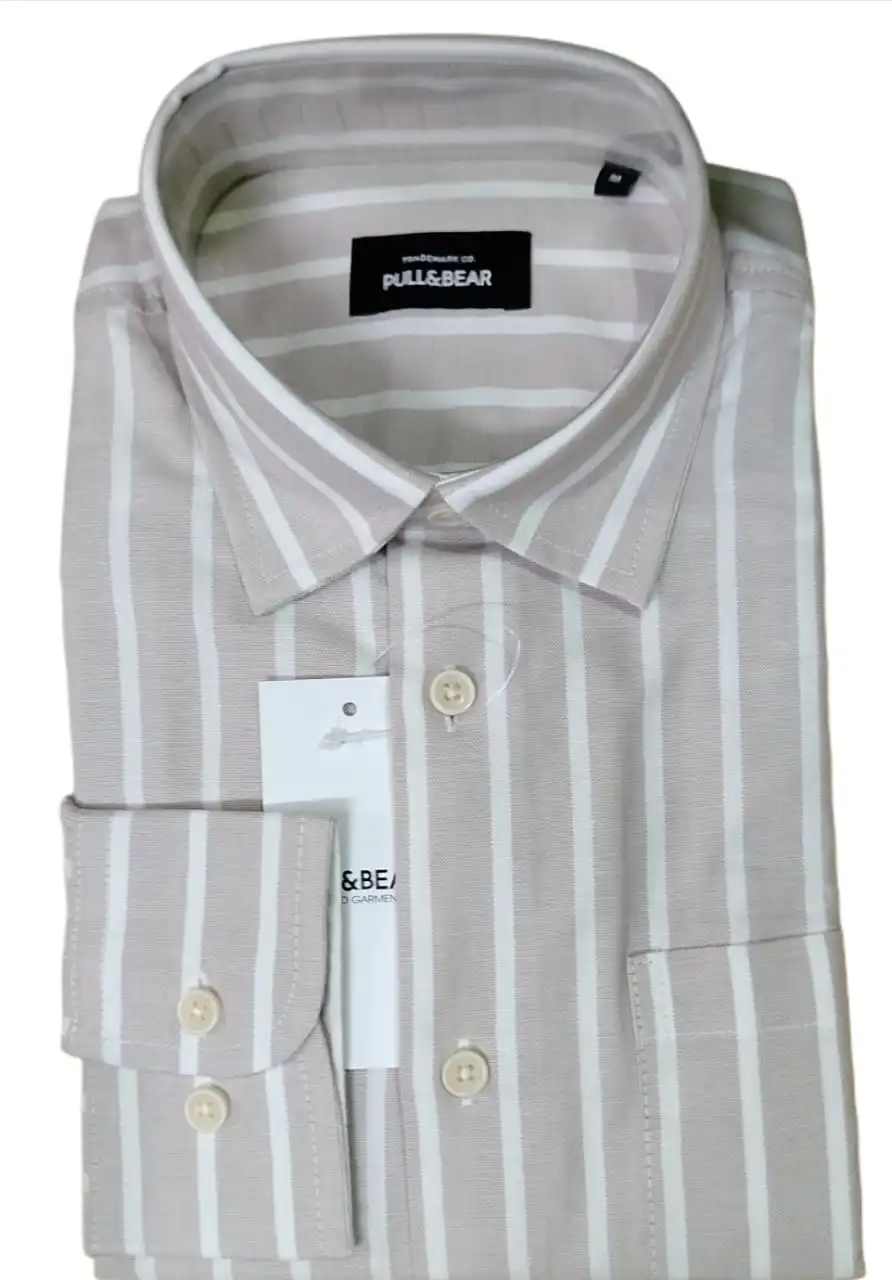 Cream Color with White Vertical Stripe