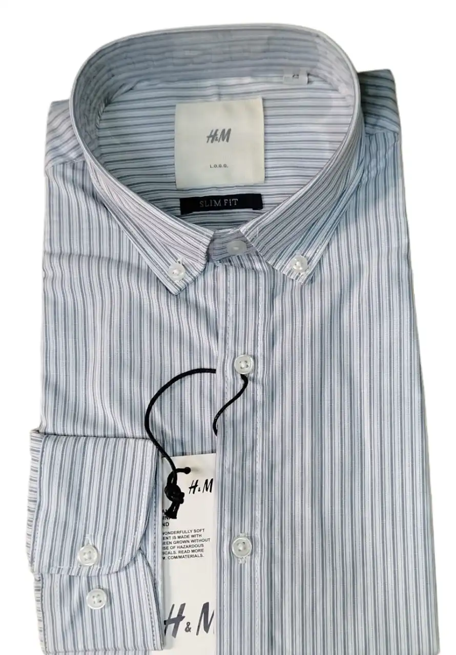 Light Blue with White Vertical Stripe